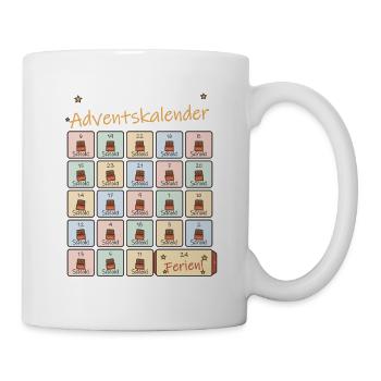 Adventskalender Schoki für Schulkinder - Tasse - Weiß - Rechts
