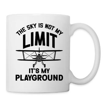 The Sky is not my Limit its my Playground Airplane - Tasse - Weiß - Rechts