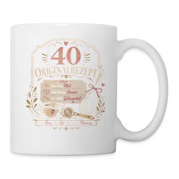 40 Geburtstag Frau Geschenk Lustiger Spruch - Tasse - Weiß - Rechts