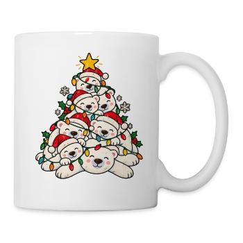 Eisbär Weihnachtsbaum lustige Tier Weihnachten - Tasse - Weiß - Rechts