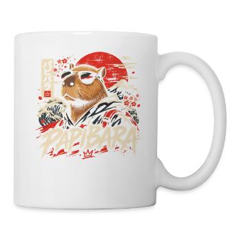  Papibara Capybara Japanische Welle Aufgehende - Tasse - Weiß - Rechts