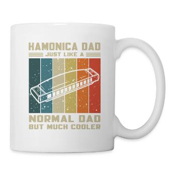 Mundharmonika Papa Wie Normaler Papa Aber Cooler - Tasse - Weiß - Rechts
