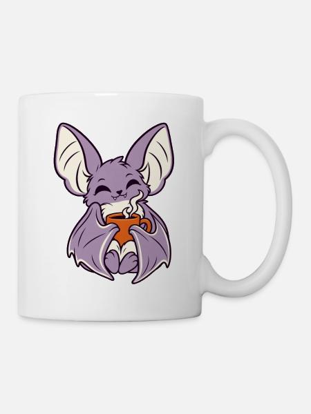 Kaffee-Fledermaus mit Becher - Tasse - Weiß