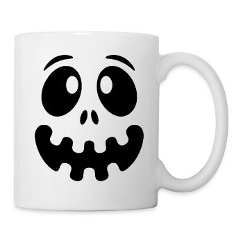 Halloween Geistergesicht - Lustiges Kostüm - Tasse - Weiß - Rechts