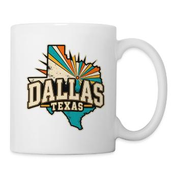 Texas Dallas Retro  - Tasse - Weiß - Rechts