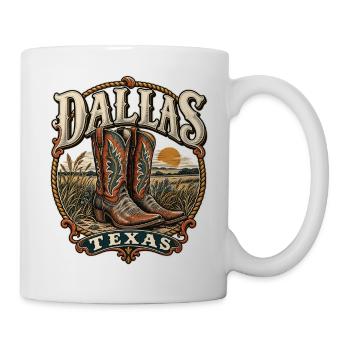 Texas Dallas Cowboy Stiefel - Tasse - Weiß - Rechts