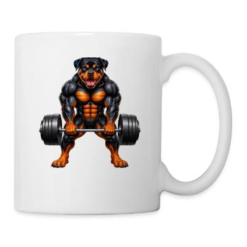 Rottweiler Hund Kraft Sport Gewichtheber - Tasse - Weiß - Rechts