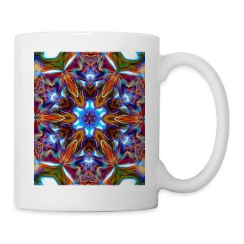 Bunter kaleidoskopische Mandala - Tasse - Weiß - Rechts