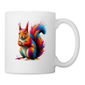 Buntes Eichhörnchen - Tasse - Weiß - Rechts