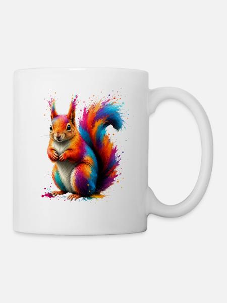 Buntes Eichhörnchen - Tasse - Weiß