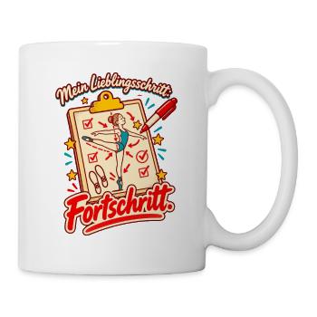 Tanzlehrer Tanzlehrerin Geschenk Fortschritt - Tasse - Weiß - Rechts