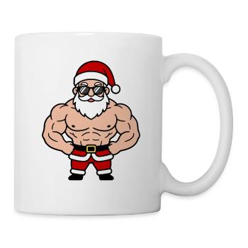 Kawaii Muscle Santa Big Fitness Weihnachten - Tasse - Weiß - Rechts