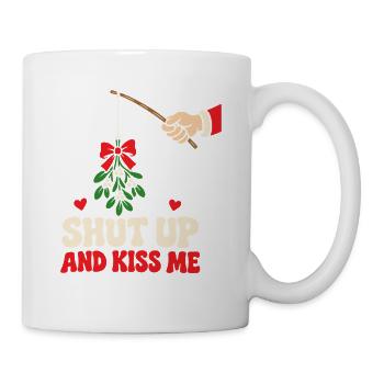 Shut Up And Kiss Me Küss Mich Einfach Valentinstag - Tasse - Weiß - Rechts