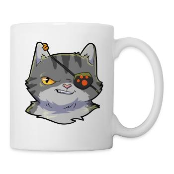 Katze Pirat - Tasse - Weiß - Rechts