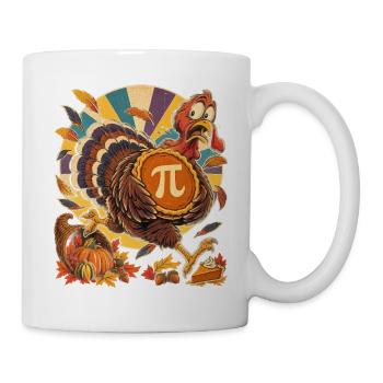 Thanksgiving-Truthahn mit Kürbis-Pi für Mathefans - Tasse - Weiß - Rechts