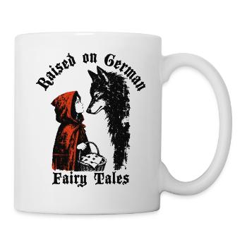 Raised on German Fairy Tails Rotkäppchen - Tasse - Weiß - Rechts