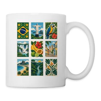Brasilien Briefmarken - Tasse - Weiß - Rechts