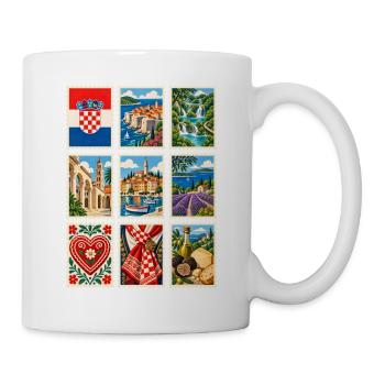 Kroatien Briefmarken - Tasse - Weiß - Rechts