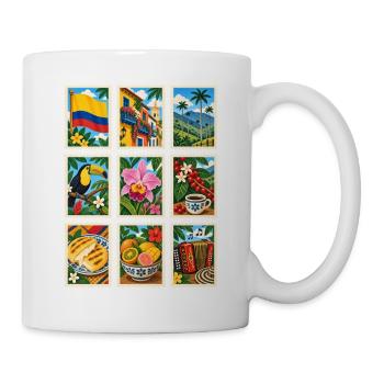 Kolumbien Briefmarken - Tasse - Weiß - Rechts