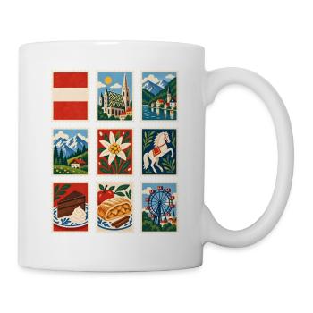 Österreich Briefmarken - Tasse - Weiß - Rechts