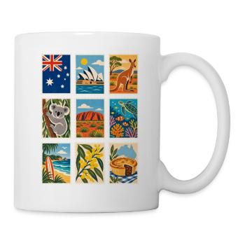 Australien Briefmarken - Tasse - Weiß - Rechts
