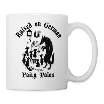 Raised on German Fairy Tails Wolf Sieben Geißlein - Tasse - Weiß - Rechts