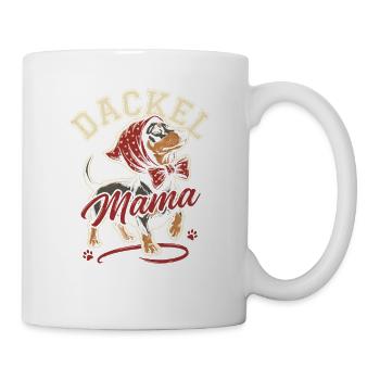Dackel Mama Retro Hundeliebe Pfoten Lustiger Hunde - Tasse - Weiß - Rechts