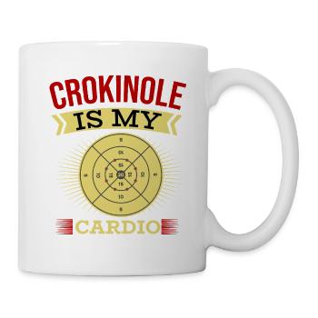 Crokinole Is My Cardio – Crokinole Spieler - Tasse - Weiß - Rechts