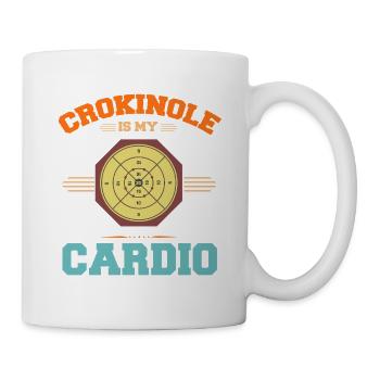 Crokinole ist mein Cardio – Lustiges Brettspiel - Tasse - Weiß - Rechts