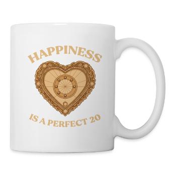 Glück ist eine perfekte 20 – Crokinole Herz - Tasse - Weiß - Rechts