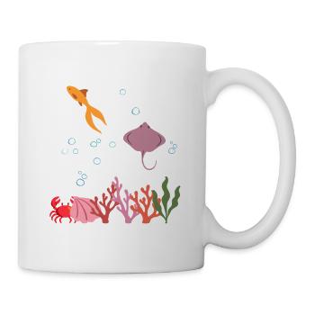 Goldfisch Unterwasser Kinder Rochen - Tasse - Weiß - Rechts