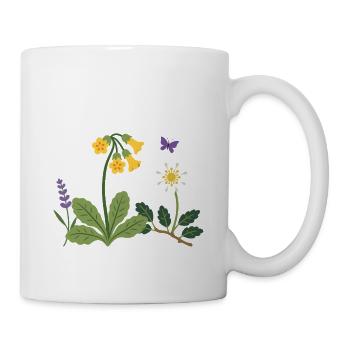 Blumen botanisch Pflanzenwelt Geschenkidee Design - Tasse - Weiß - Rechts
