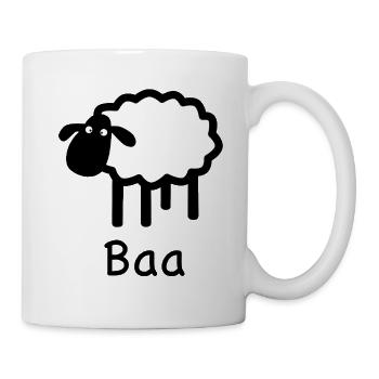 Niedliches Baa-Schaf | Pyrenäenlinien-Labor - Tasse - Weiß - Rechts