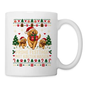 Weihnachtshunde mit kalten Nasen - Tasse - Weiß - Rechts