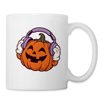 Kopfhörer-Kürbis Halloween-Design - Tasse - Weiß - Rechts
