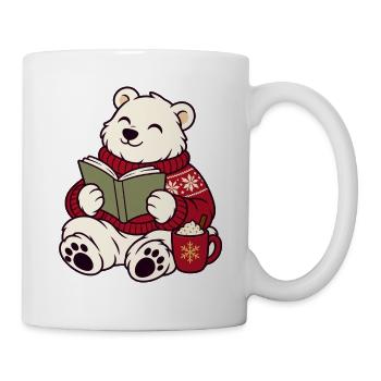 Winterleser Bärchen im Pullover - Tasse - Weiß - Rechts