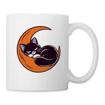 Mondschlaf Katze auf der Sichel - Tasse - Weiß - Rechts