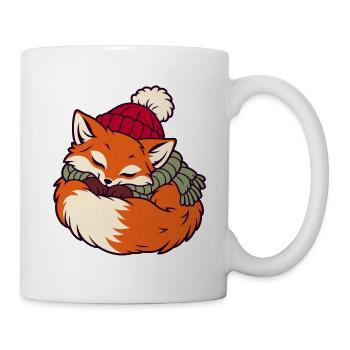 Schlafender Fuchs im Schal - Tasse - Weiß - Rechts