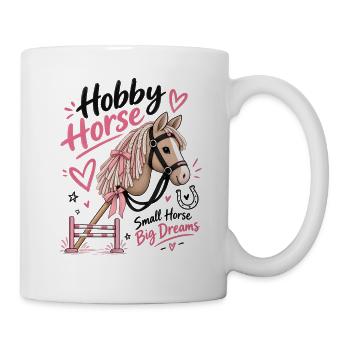 Lustiger Hobbypferdeliebhaber – Kleine Pferde-Große Träume - Tasse - Weiß - Rechts