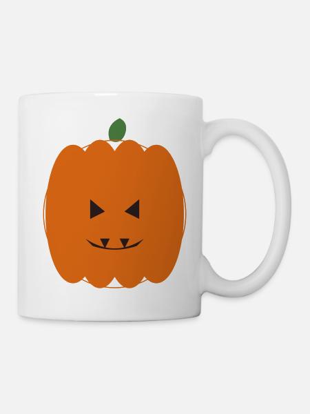 Kürbis Halloween Lächeln Design - Tasse - Weiß