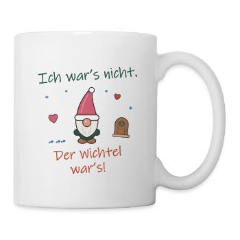 Ich war’s nicht. Der Wichtel war’s! Mädchen - Tasse - Weiß - Rechts