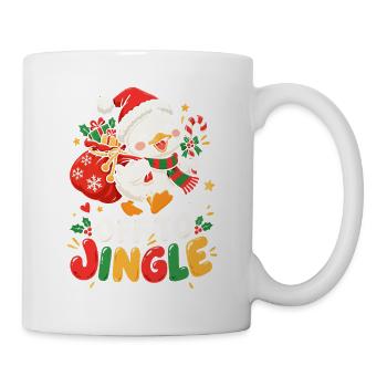 Weihnachts-Pinguin auf Tour - Tasse - Weiß - Rechts