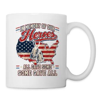 Helden-Gedenken USA Flagge Hundemarken - Tasse - Weiß - Rechts