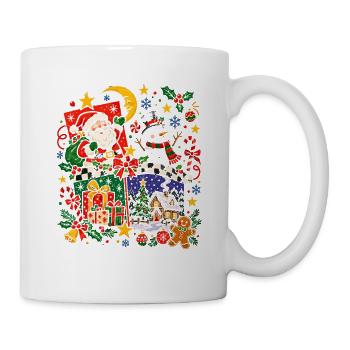 Festliche Weihnachtsszene mit Geschenken - Tasse - Weiß - Rechts