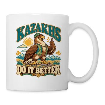 Kasachstan Retro Kultur und Stolz - Tasse - Weiß - Rechts