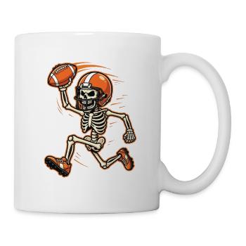 Skeleton-Footballspieler – Fan am Halloween-Spieltag - Tasse - Weiß - Rechts