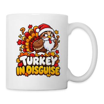 Turkey in Disguise Cartoon Christmas - Tasse - Weiß - Rechts