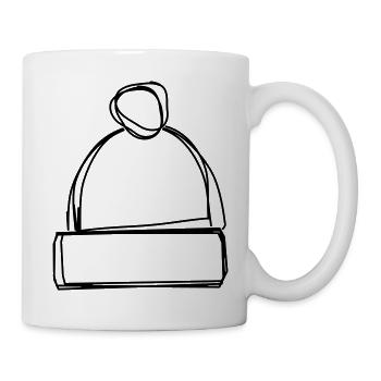 Pudelmütze handgezeichnet - Tasse - Weiß - Rechts