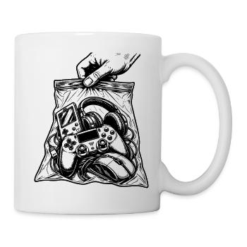 Suchtspiele – Gamer-Konsolen-Controller-Tasche - Tasse - Weiß - Rechts