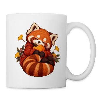 Sleepy Red Panda Kürbis - Tasse - Weiß - Rechts
